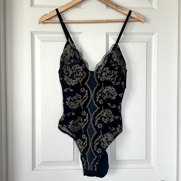 Versace Other - VINTAGE VERSACE Intimo Black Lace Bodysuit